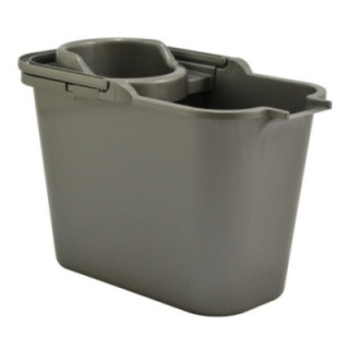 Wiadro 12L Bentom z wyciskaczme prostokątne srebrne